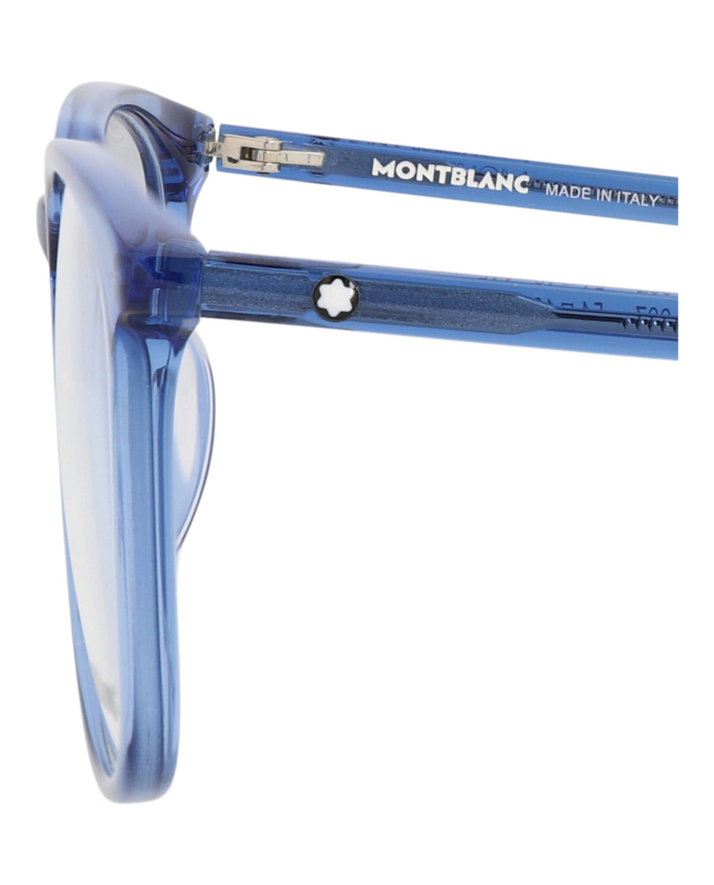 Montblanc Mens Square/Rectangle Blue Blue Transparent Fashion Designer Eyewear