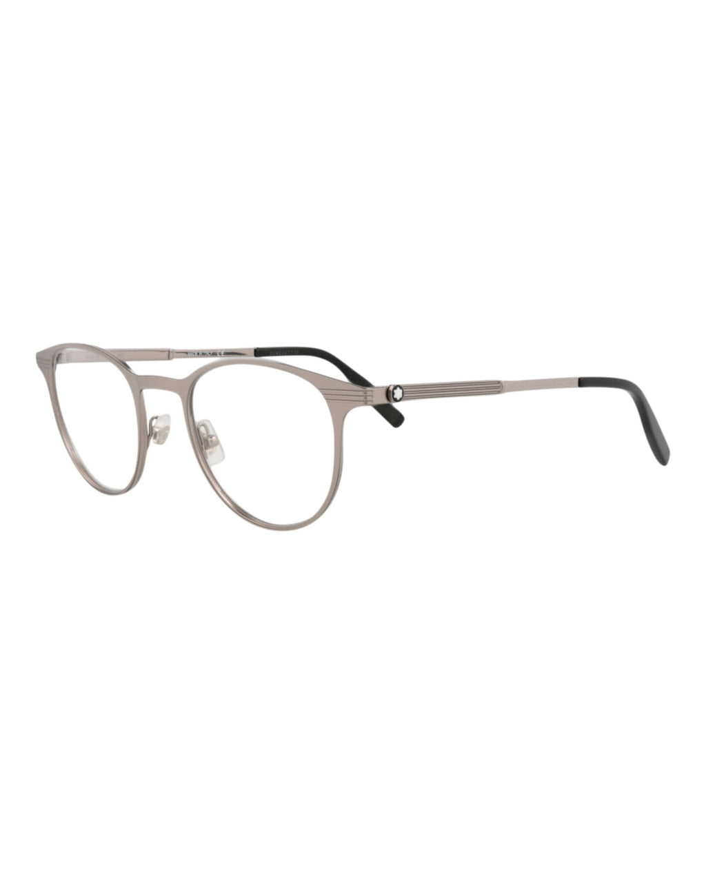 Montblanc Mens Round/Oval Ruthenium Ruthenium Transparent Fashion Designer Eyewear