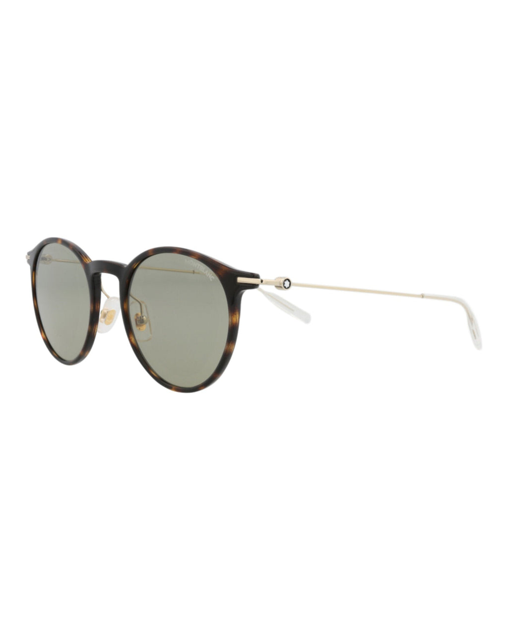 Montblanc Mens Round/Oval Havana Gold Green Fashion Designer Eyewear