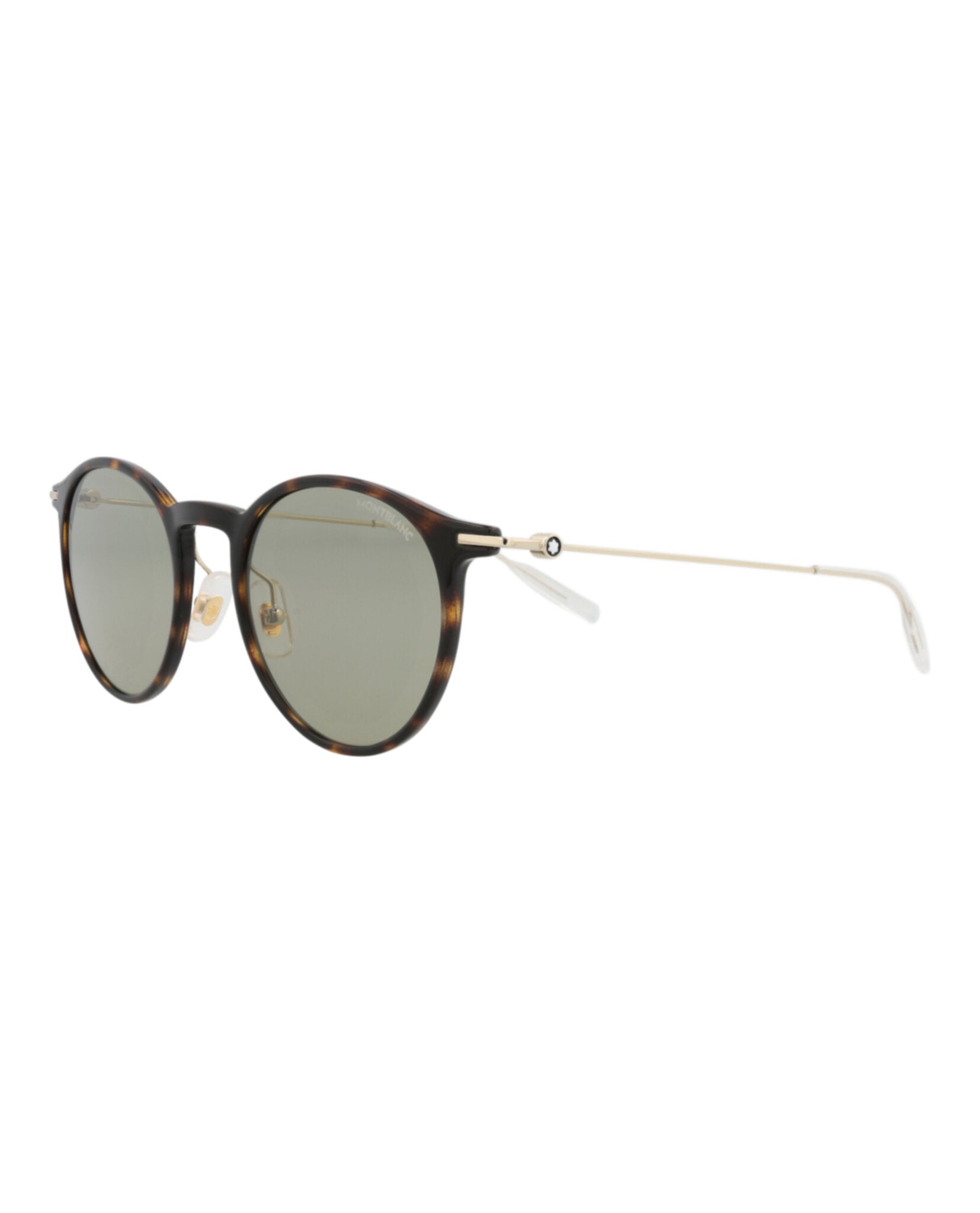 Montblanc Mens Round/Oval Havana Gold Green Fashion Designer Eyewear