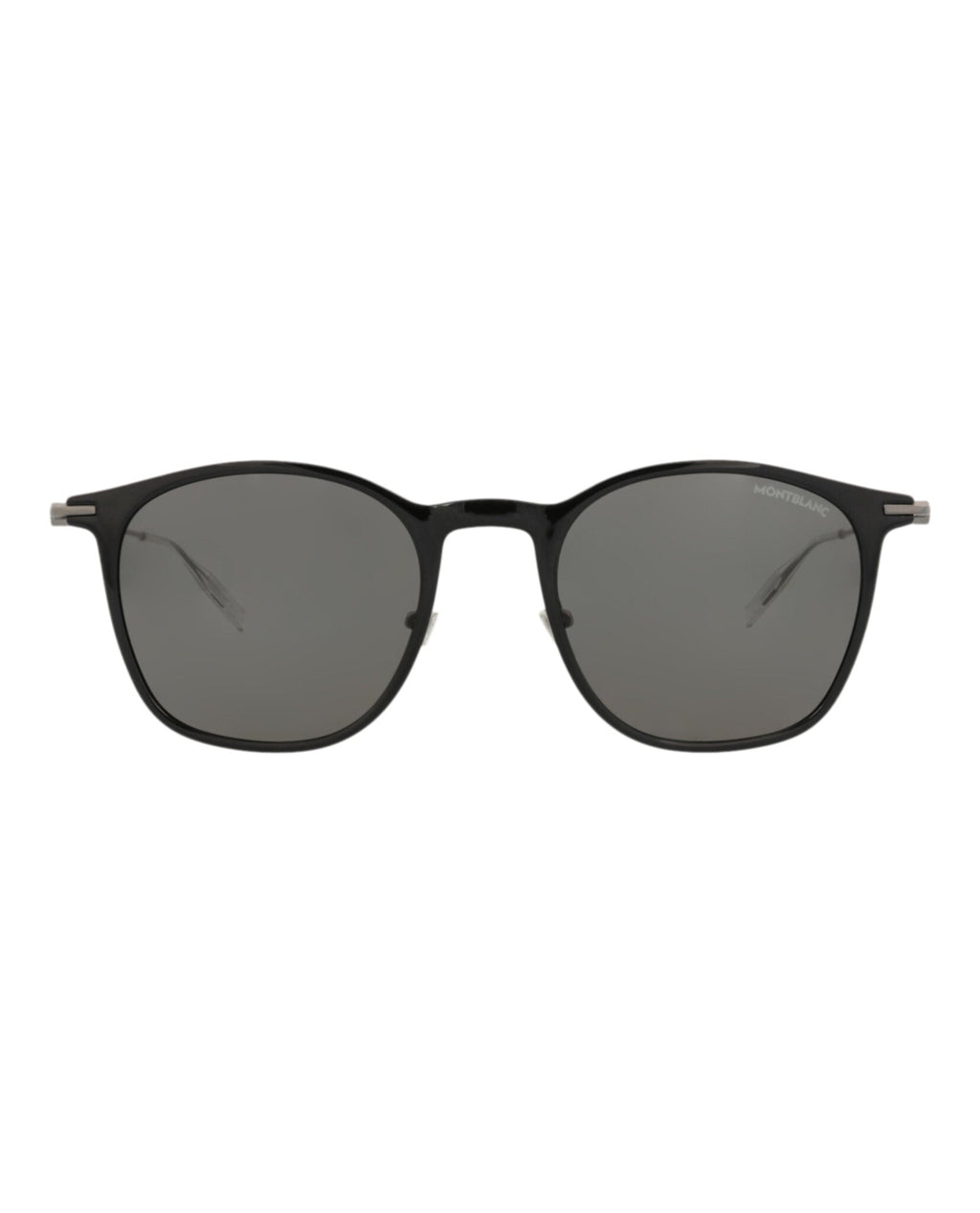 Montblanc Mens Round/Oval Black Ruthenium Grey Fashion Designer Eyewear