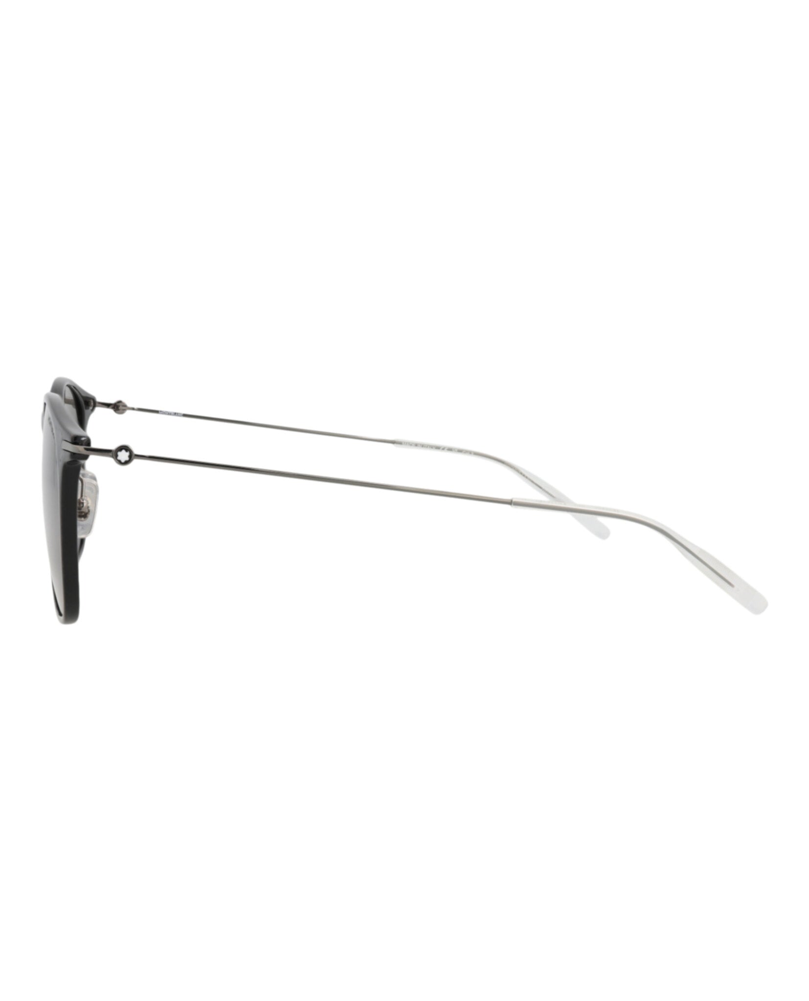 Montblanc Mens Round/Oval Black Ruthenium Grey Fashion Designer Eyewear