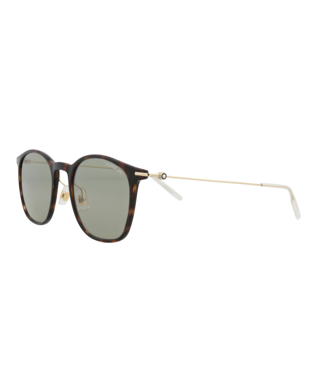 Montblanc Mens Round/Oval Havana Gold Green Fashion Designer Eyewear
