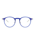 Montblanc Mens Round/Oval Blue Silver Transparent Fashion Designer Eyewear