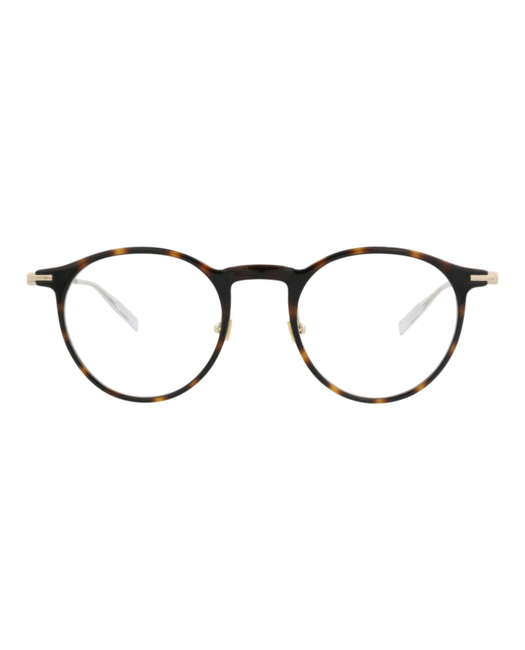 Montblanc Mens Round/Oval Havana Gold Transparent Fashion Designer Eyewear