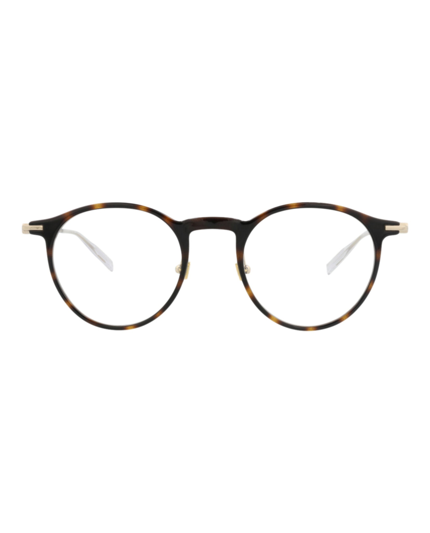 Montblanc Mens Round/Oval Havana Gold Transparent Fashion Designer Eyewear