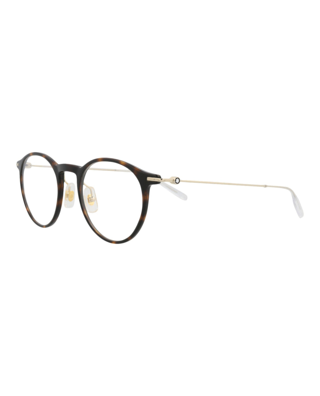 Montblanc Mens Round/Oval Havana Gold Transparent Fashion Designer Eyewear