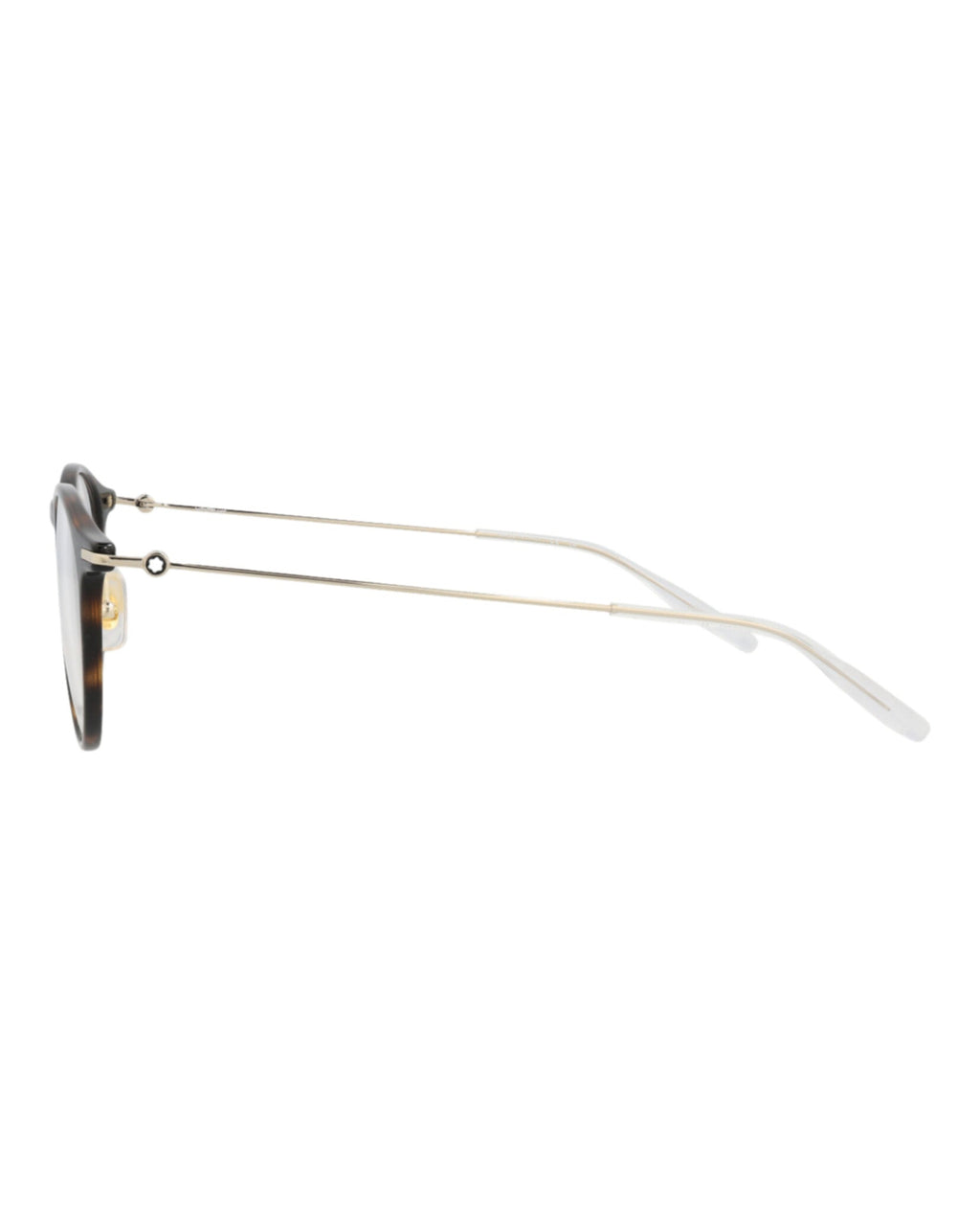 Montblanc Mens Round/Oval Havana Gold Transparent Fashion Designer Eyewear