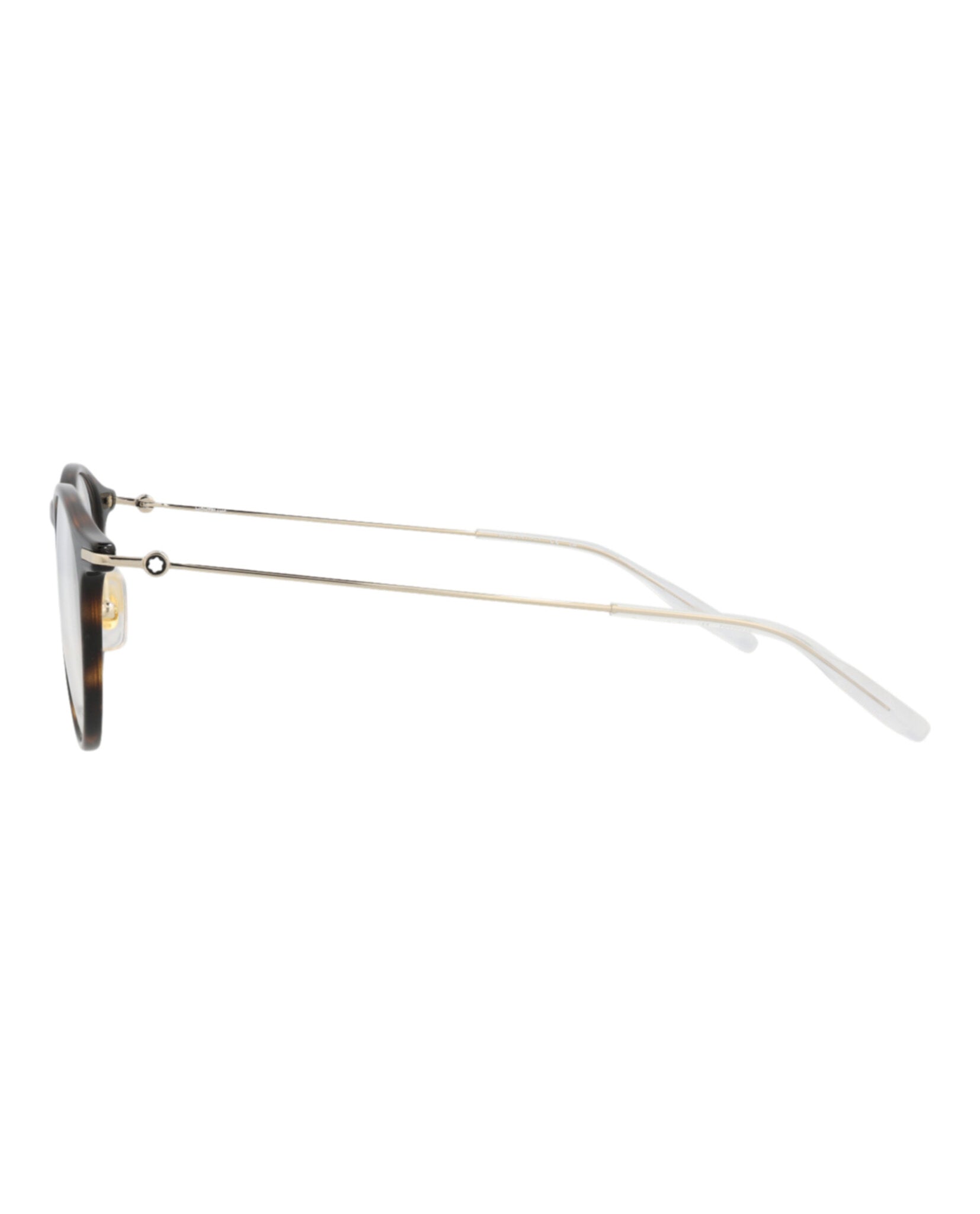 Montblanc Mens Round/Oval Havana Gold Transparent Fashion Designer Eyewear