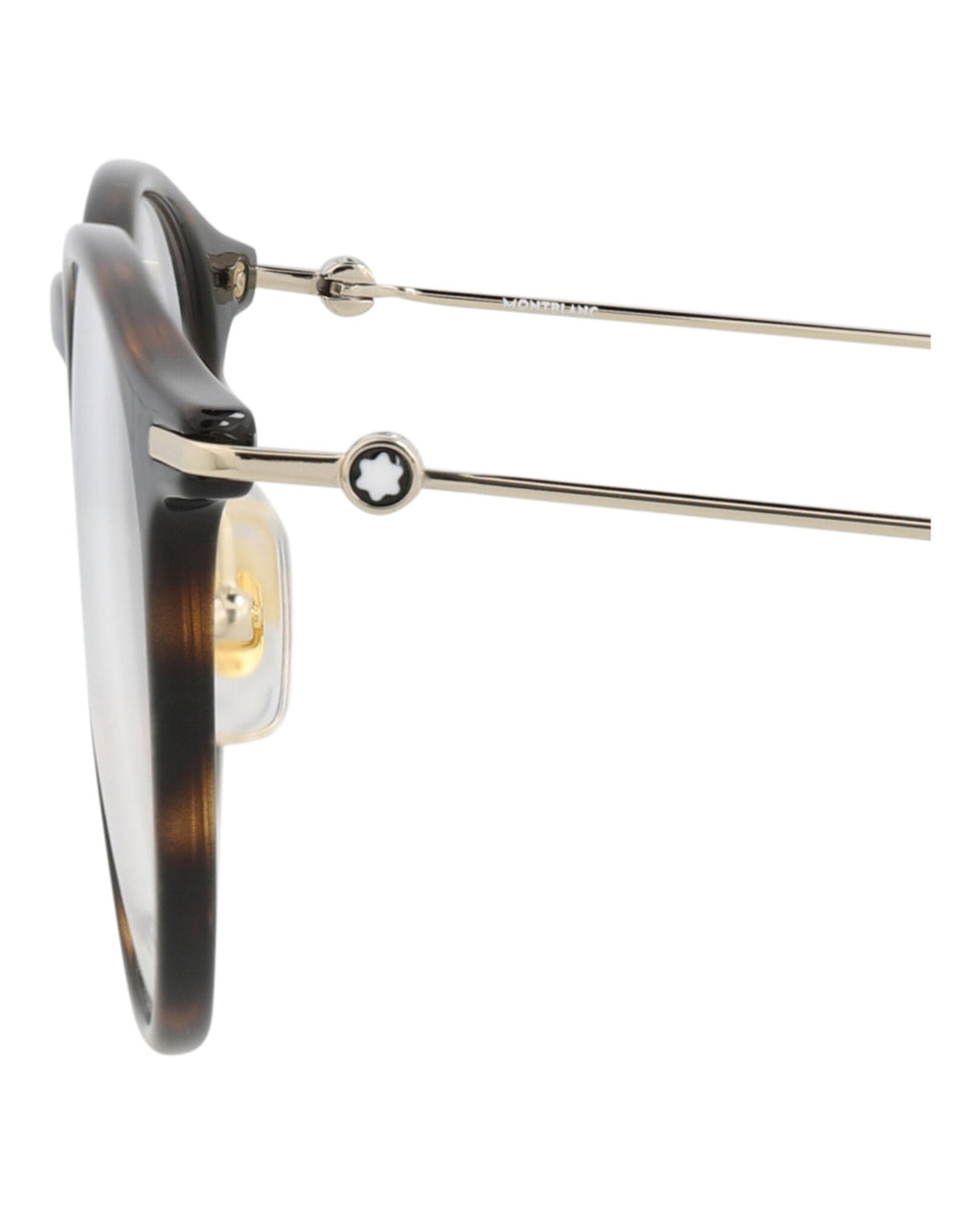 Montblanc Mens Round/Oval Havana Gold Transparent Fashion Designer Eyewear