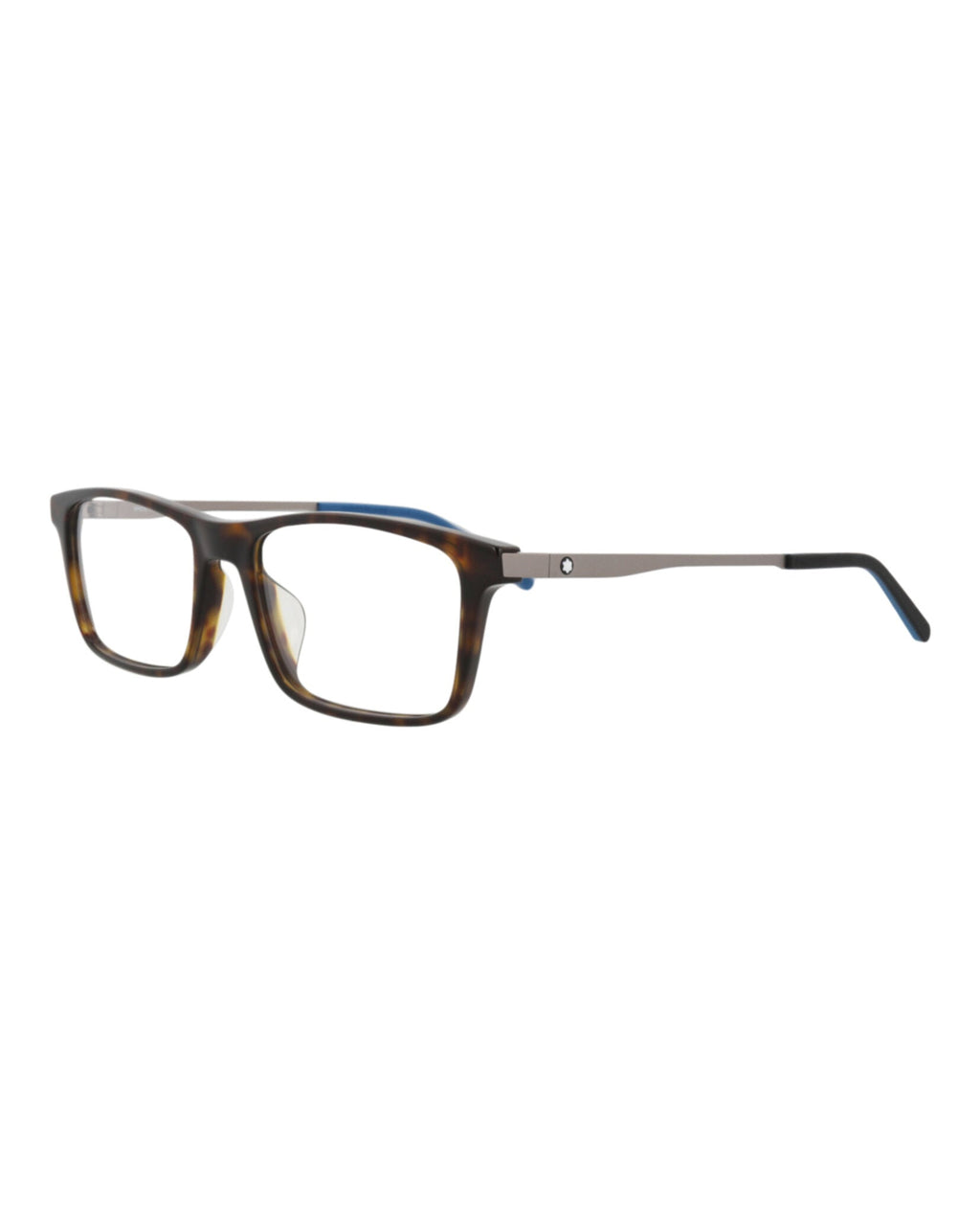 Montblanc Mens Square/Rectangle Havana Ruthenium Transparent Fashion Designer Eyewear