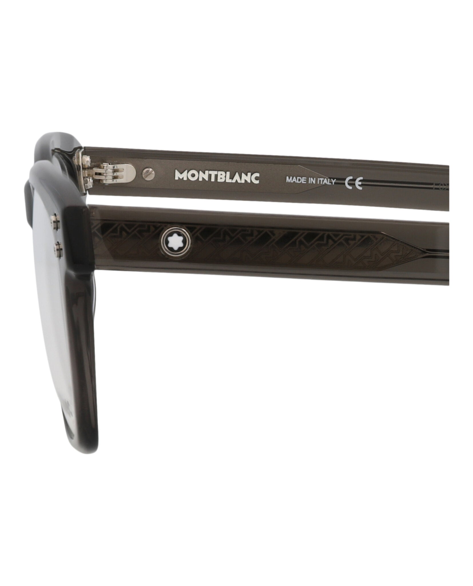 Montblanc Mens Square/Rectangle Grey Grey Transparent Fashion Designer Eyewear