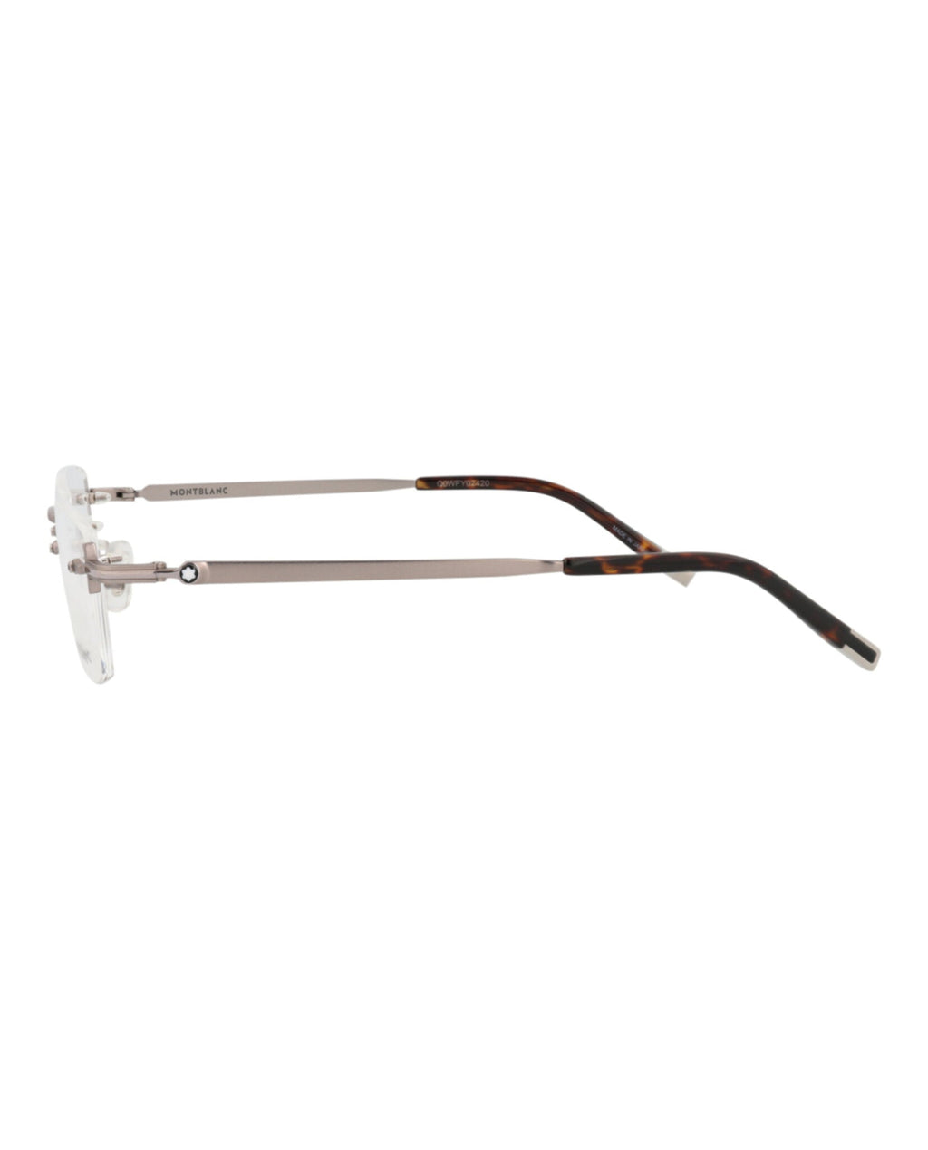 Montblanc Mens Square/Rectangle Ruthenium Ruthenium Transparent Fashion Designer Eyewear