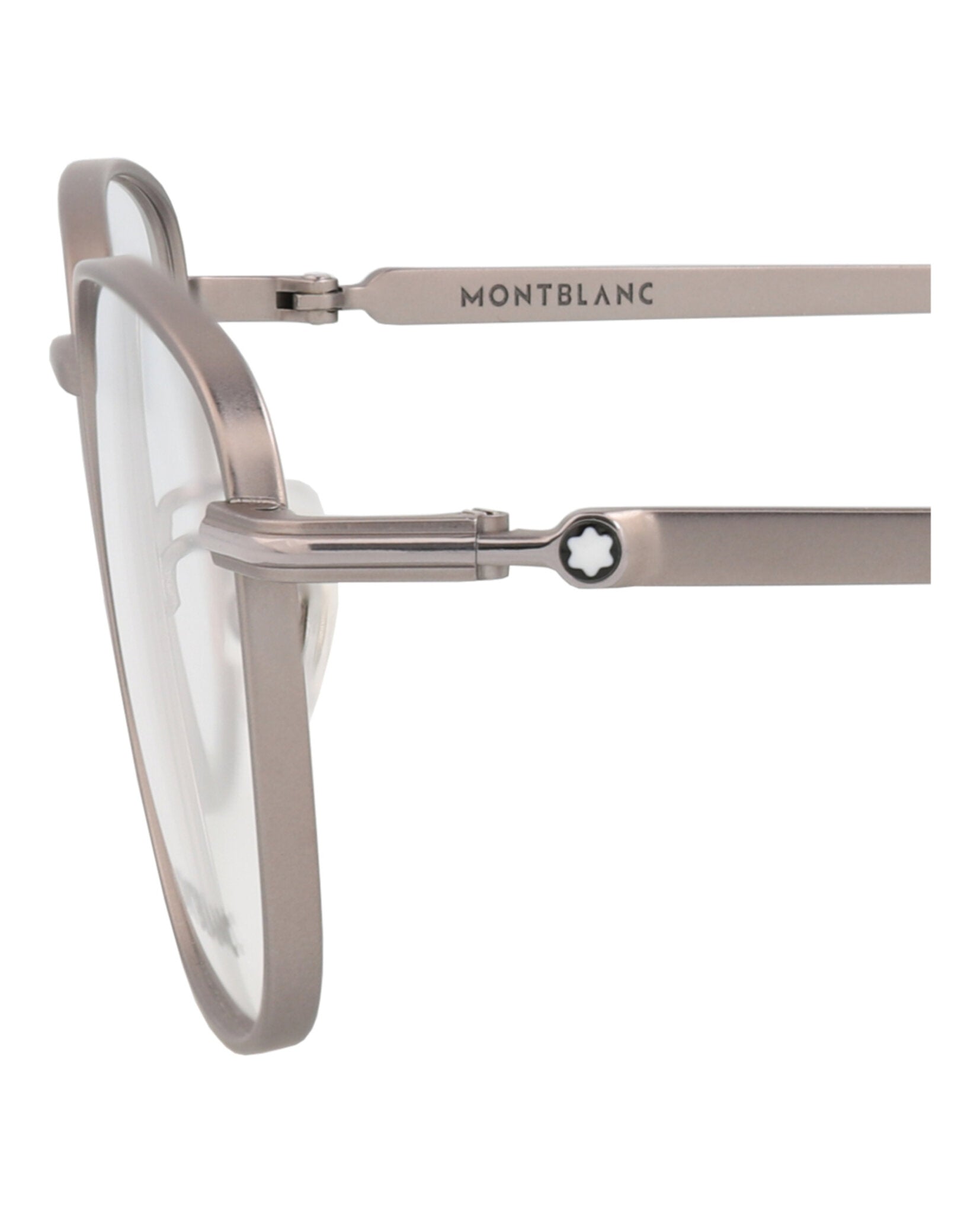 Montblanc Mens Round/Oval Ruthenium Ruthenium Transparent Fashion Designer Eyewear
