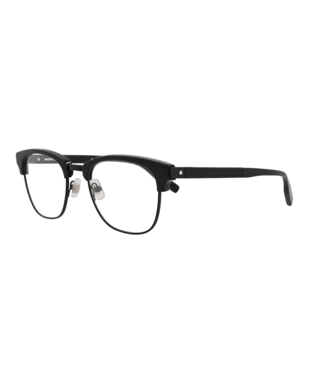 Montblanc Mens Square/Rectangle Black Black Transparent Fashion Designer Eyewear