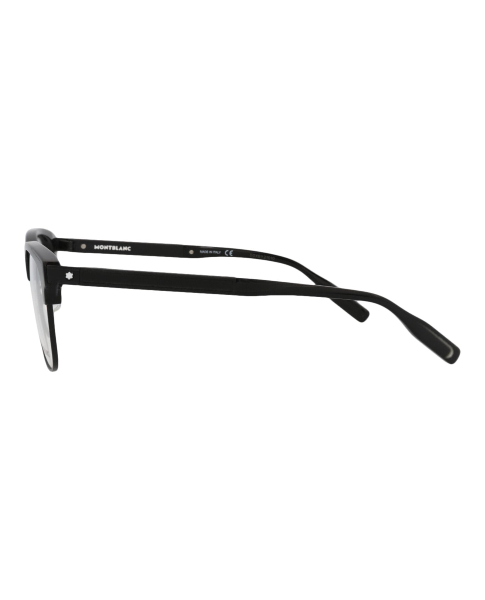 Montblanc Mens Square/Rectangle Black Black Transparent Fashion Designer Eyewear