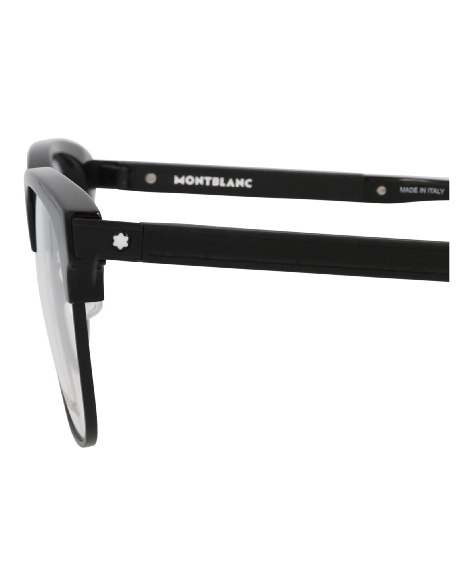 Montblanc Mens Square/Rectangle Black Black Transparent Fashion Designer Eyewear