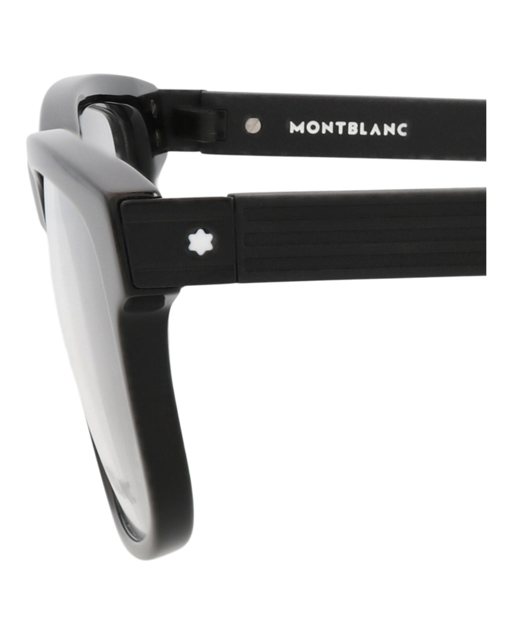Montblanc Mens Square/Rectangle Black Black Transparent Fashion Designer Eyewear