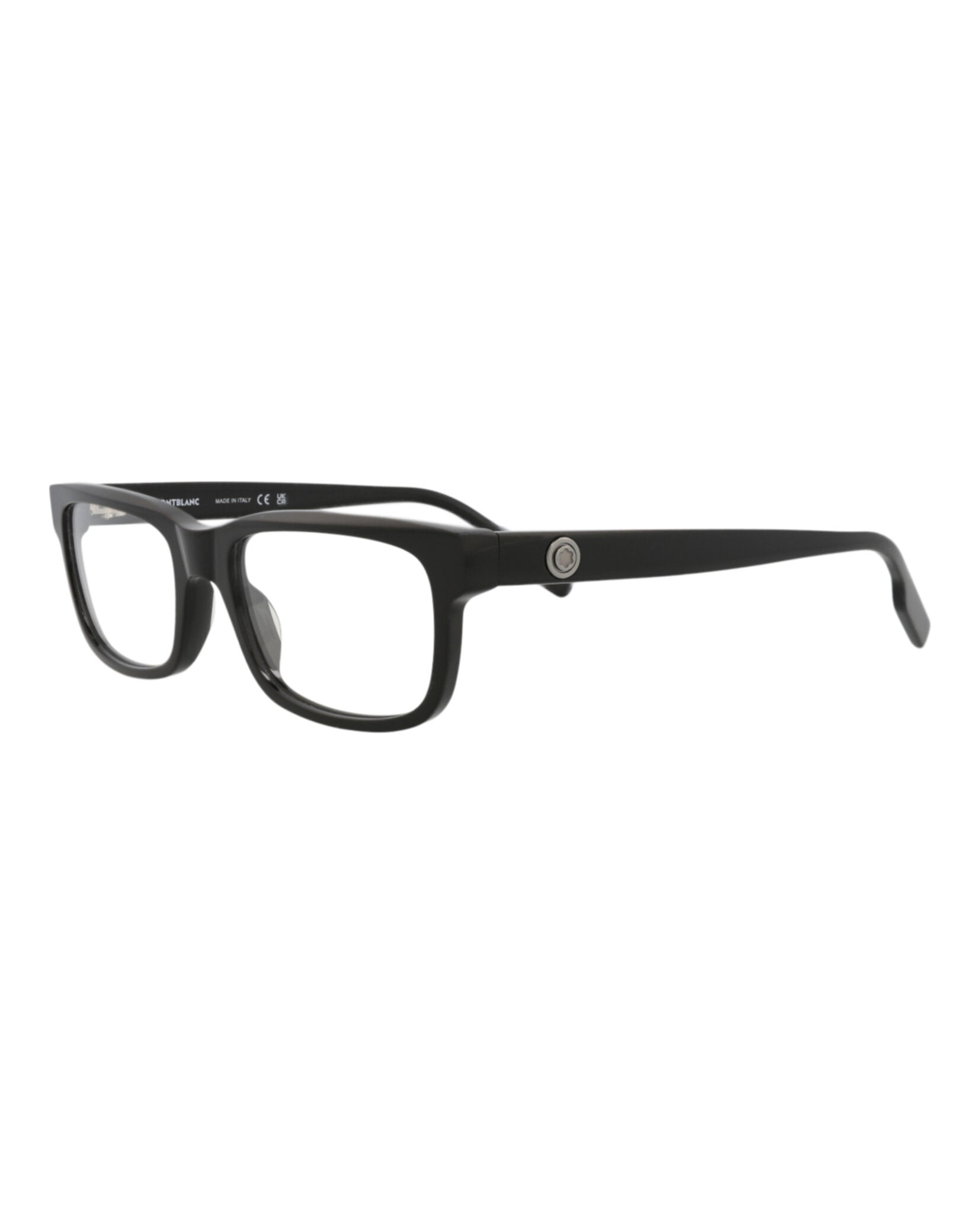 Montblanc Mens Square/Rectangle Black Black Transparent Fashion Designer Eyewear