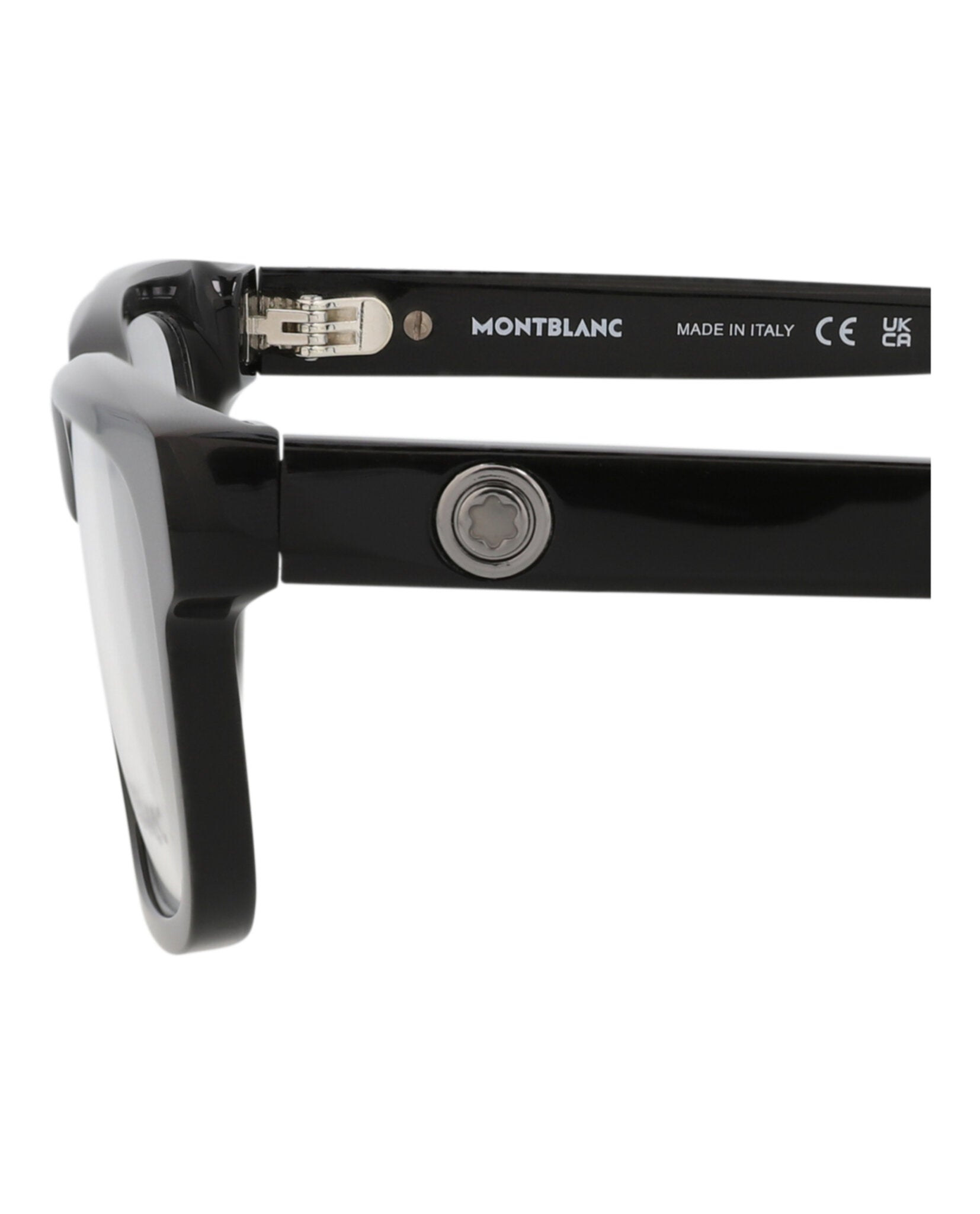 Montblanc Mens Square/Rectangle Black Black Transparent Fashion Designer Eyewear