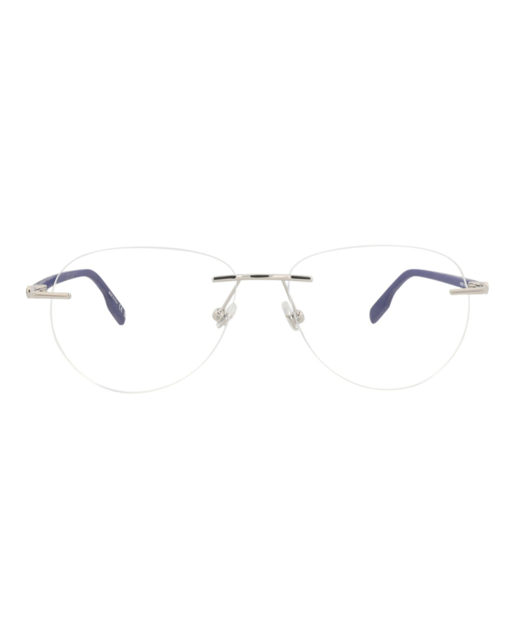 Montblanc Mens Round/Oval Silver Blue Transparent Fashion Designer Eyewear