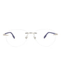Montblanc Mens Round/Oval Silver Blue Transparent Fashion Designer Eyewear