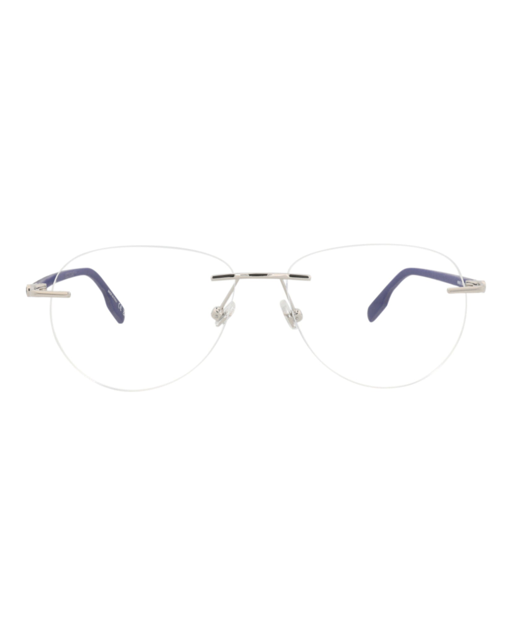 Montblanc Mens Round/Oval Silver Blue Transparent Fashion Designer Eyewear