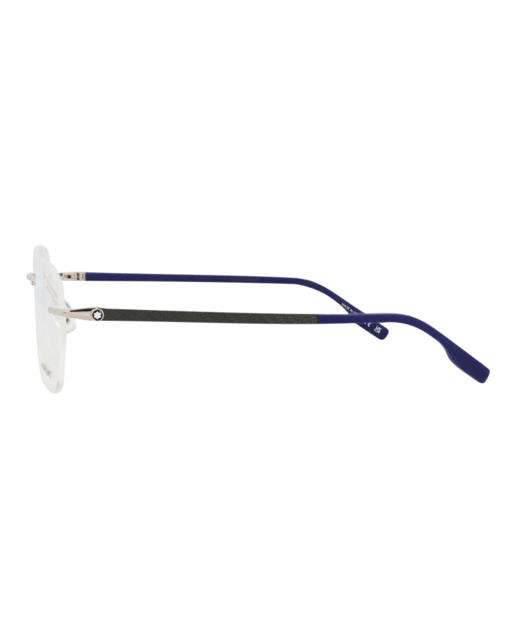 Montblanc Mens Round/Oval Silver Blue Transparent Fashion Designer Eyewear