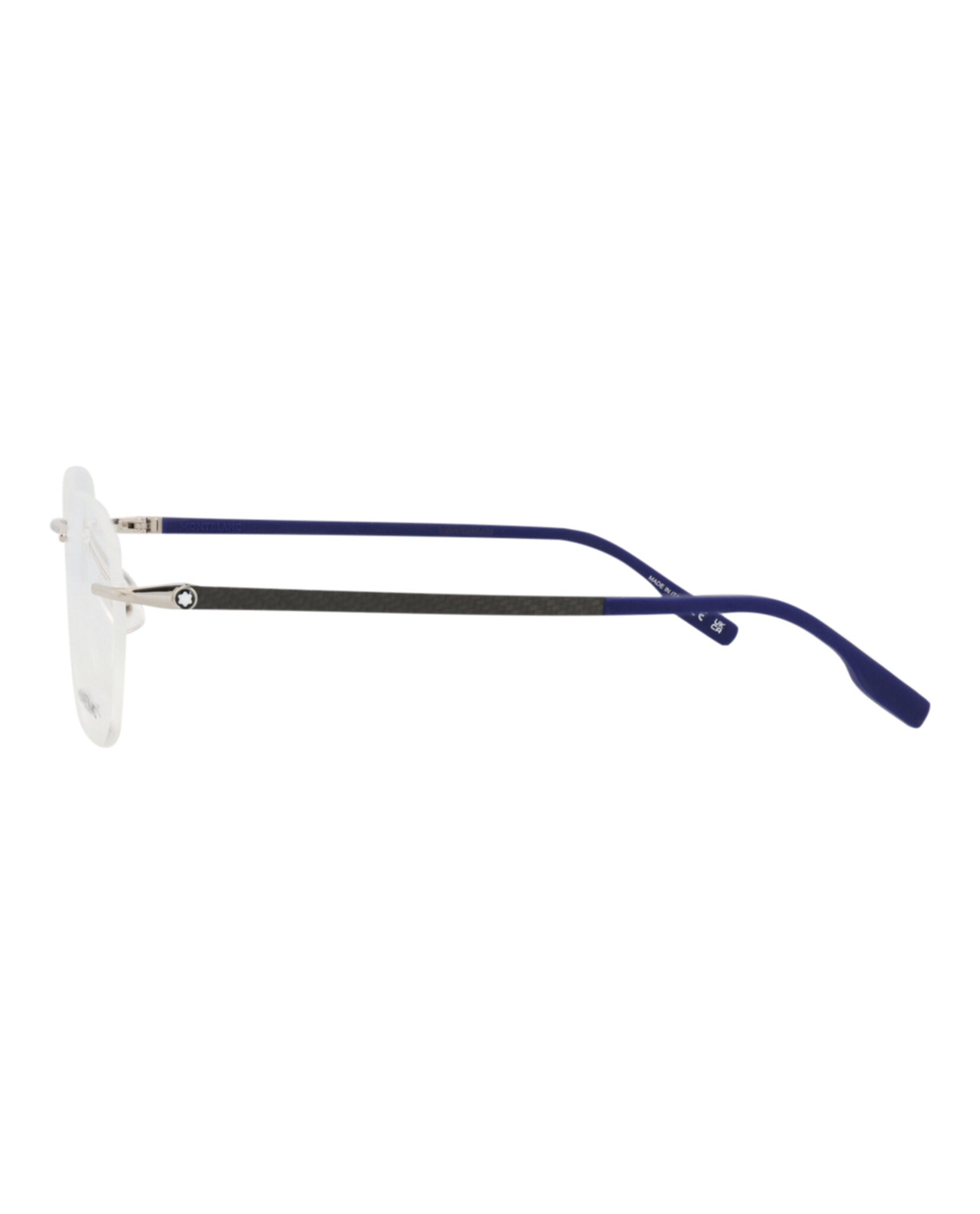 Montblanc Mens Round/Oval Silver Blue Transparent Fashion Designer Eyewear