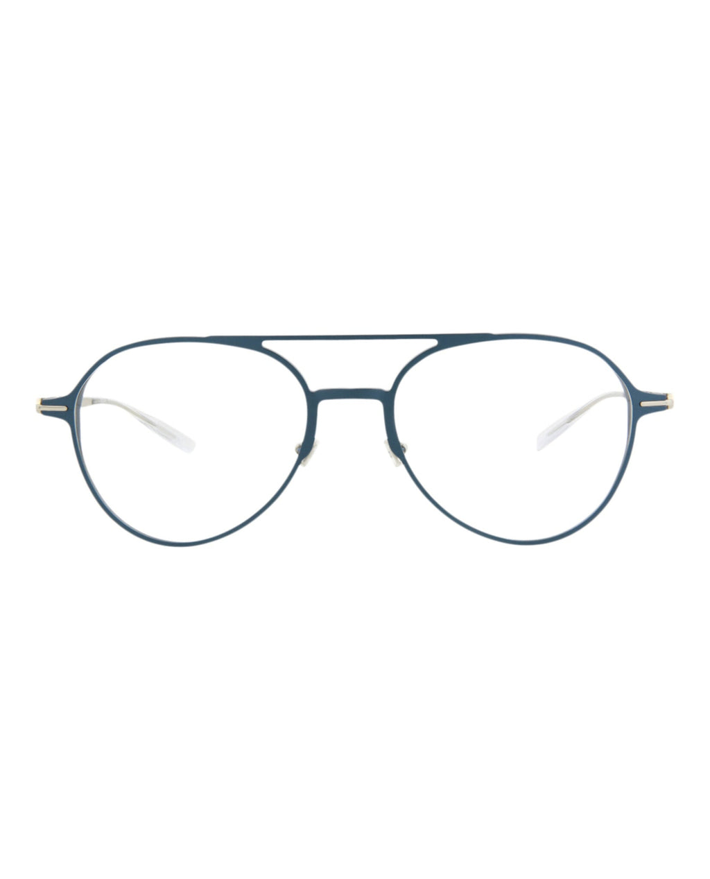 Montblanc Mens Aviator Blue Silver Transparent Fashion Designer Eyewear