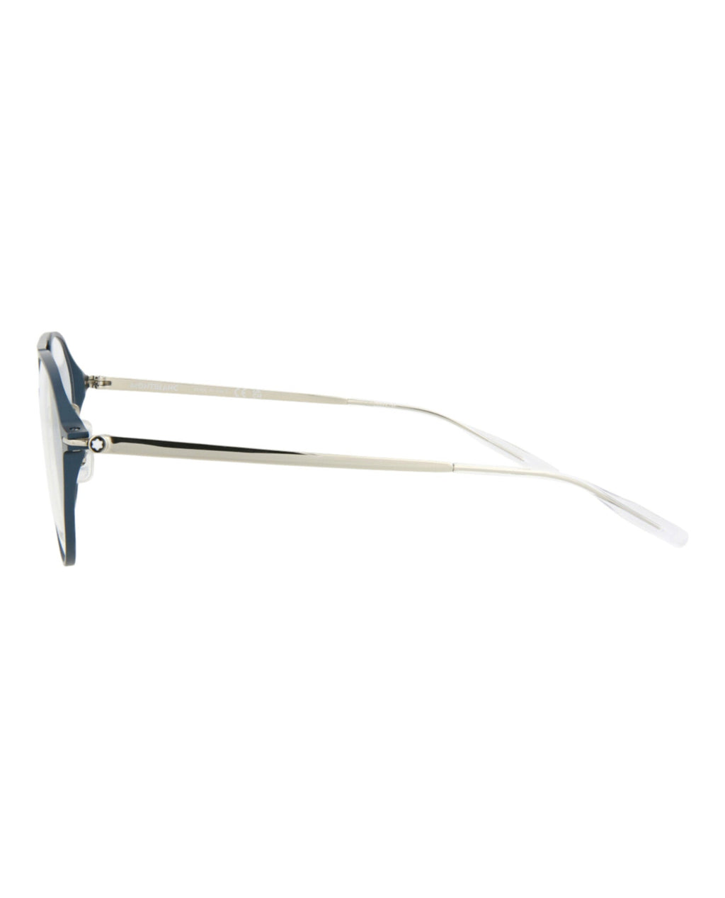 Montblanc Mens Aviator Blue Silver Transparent Fashion Designer Eyewear