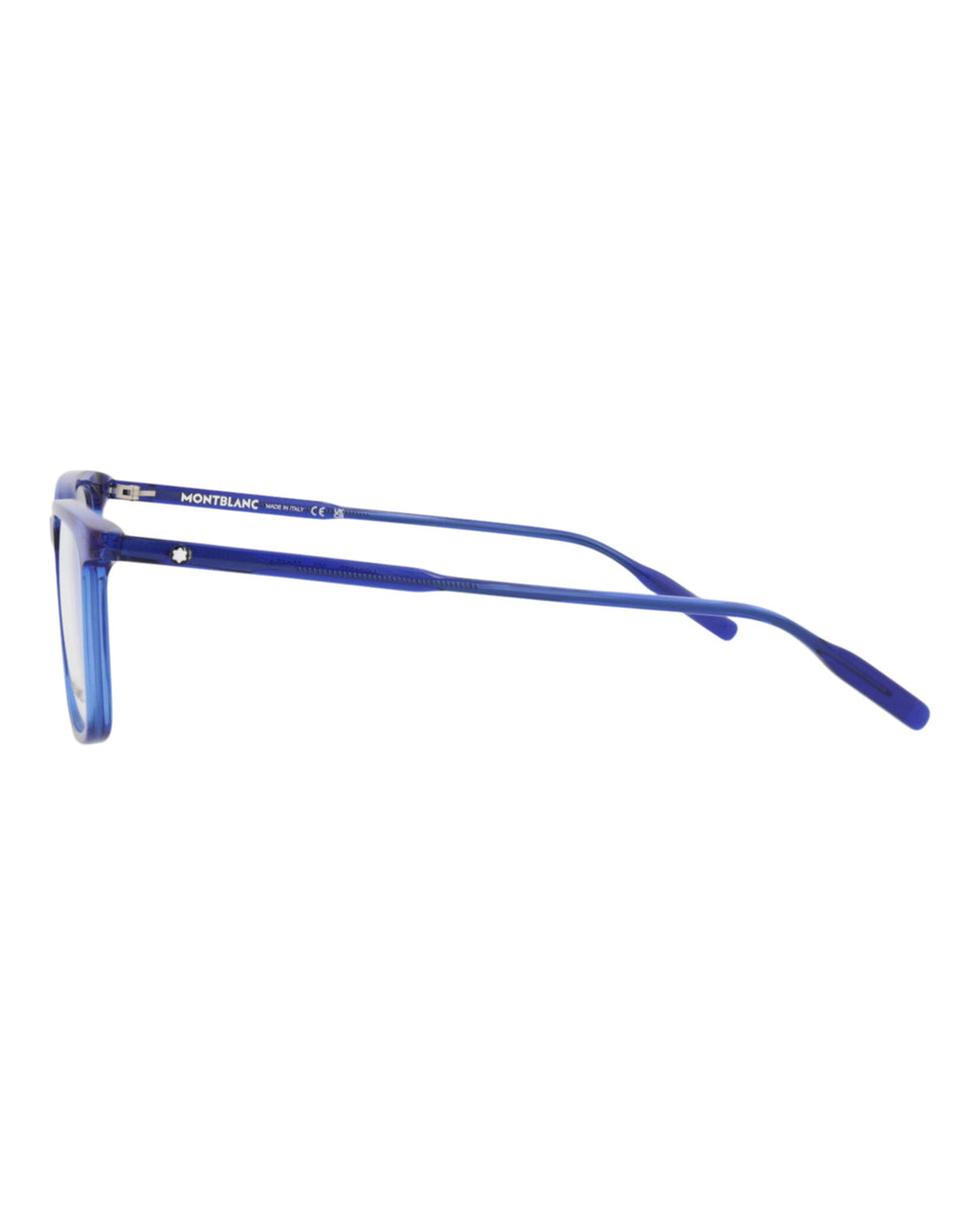 Montblanc Mens Square/Rectangle Blue Blue Transparent Fashion Designer Eyewear