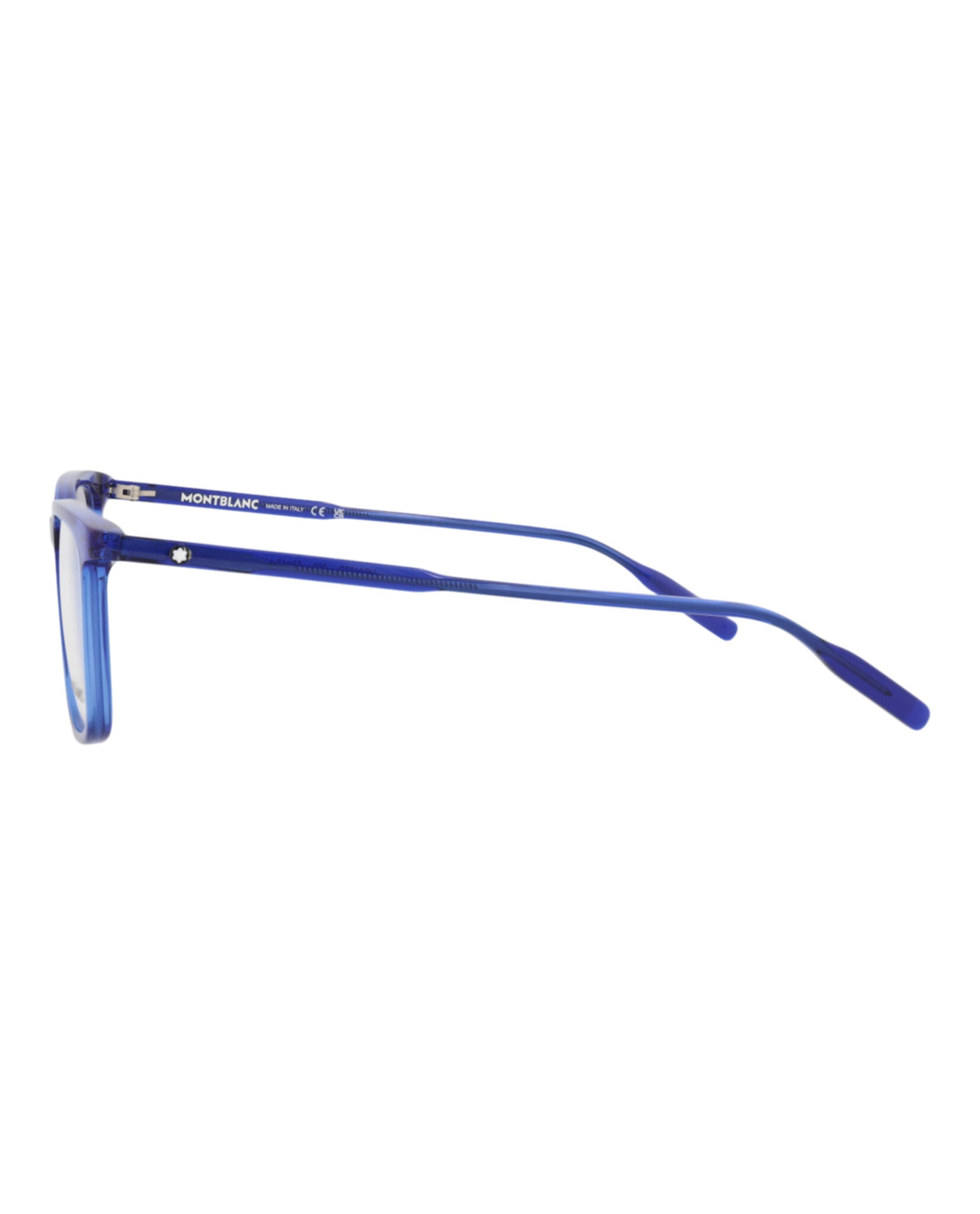 Montblanc Mens Square/Rectangle Blue Blue Transparent Fashion Designer Eyewear