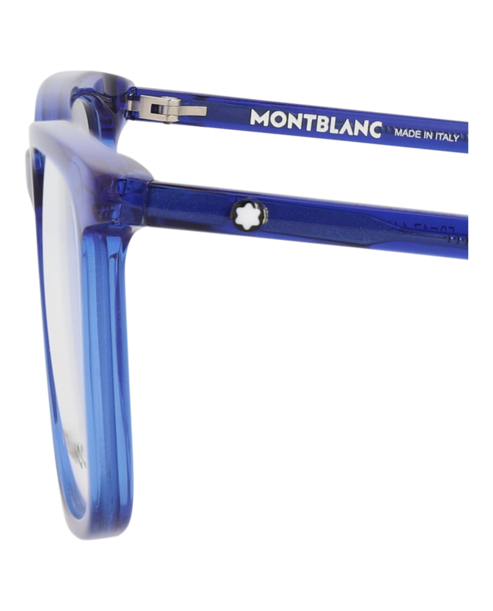 Montblanc Mens Square/Rectangle Blue Blue Transparent Fashion Designer Eyewear