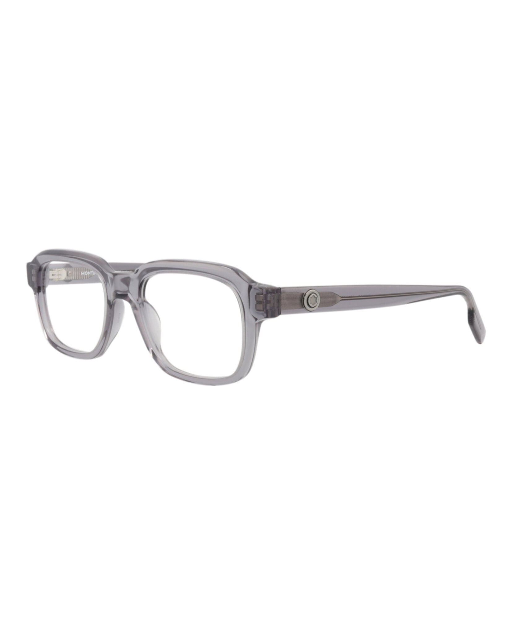 Montblanc Mens Square/Rectangle Grey Grey Transparent Fashion Designer Eyewear