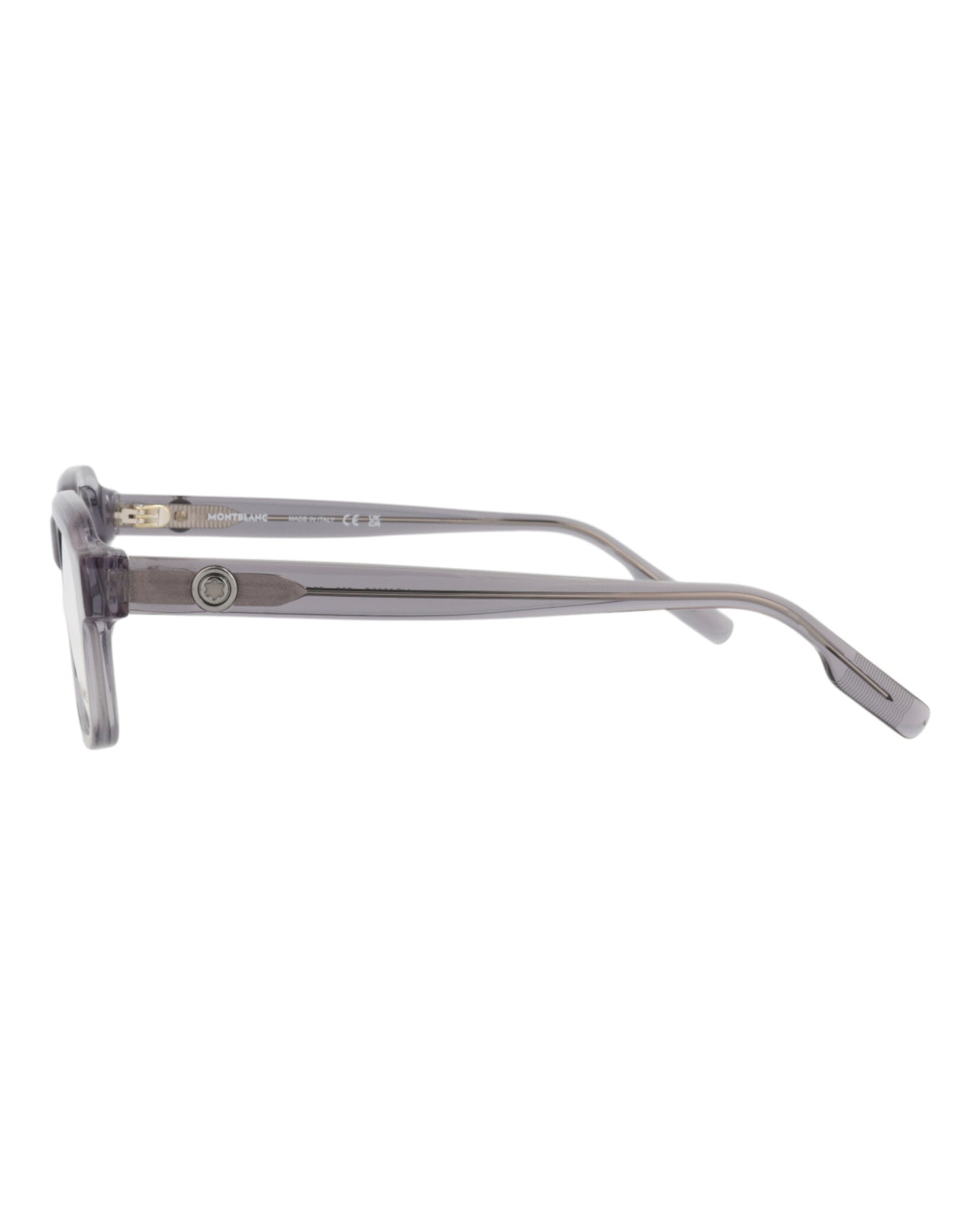 Montblanc Mens Square/Rectangle Grey Grey Transparent Fashion Designer Eyewear