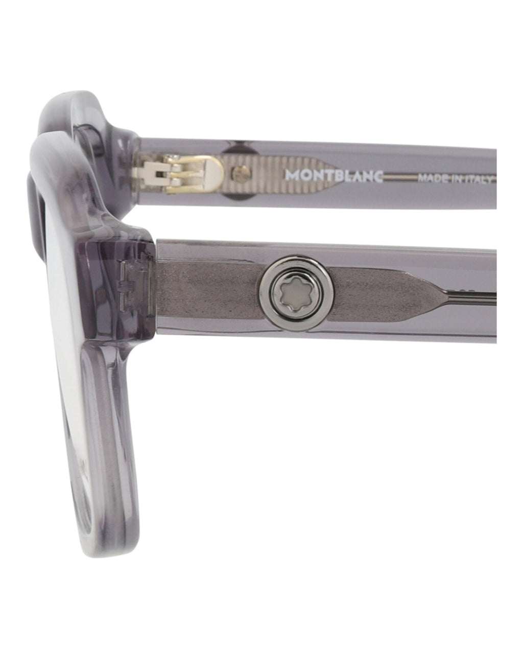 Montblanc Mens Square/Rectangle Grey Grey Transparent Fashion Designer Eyewear