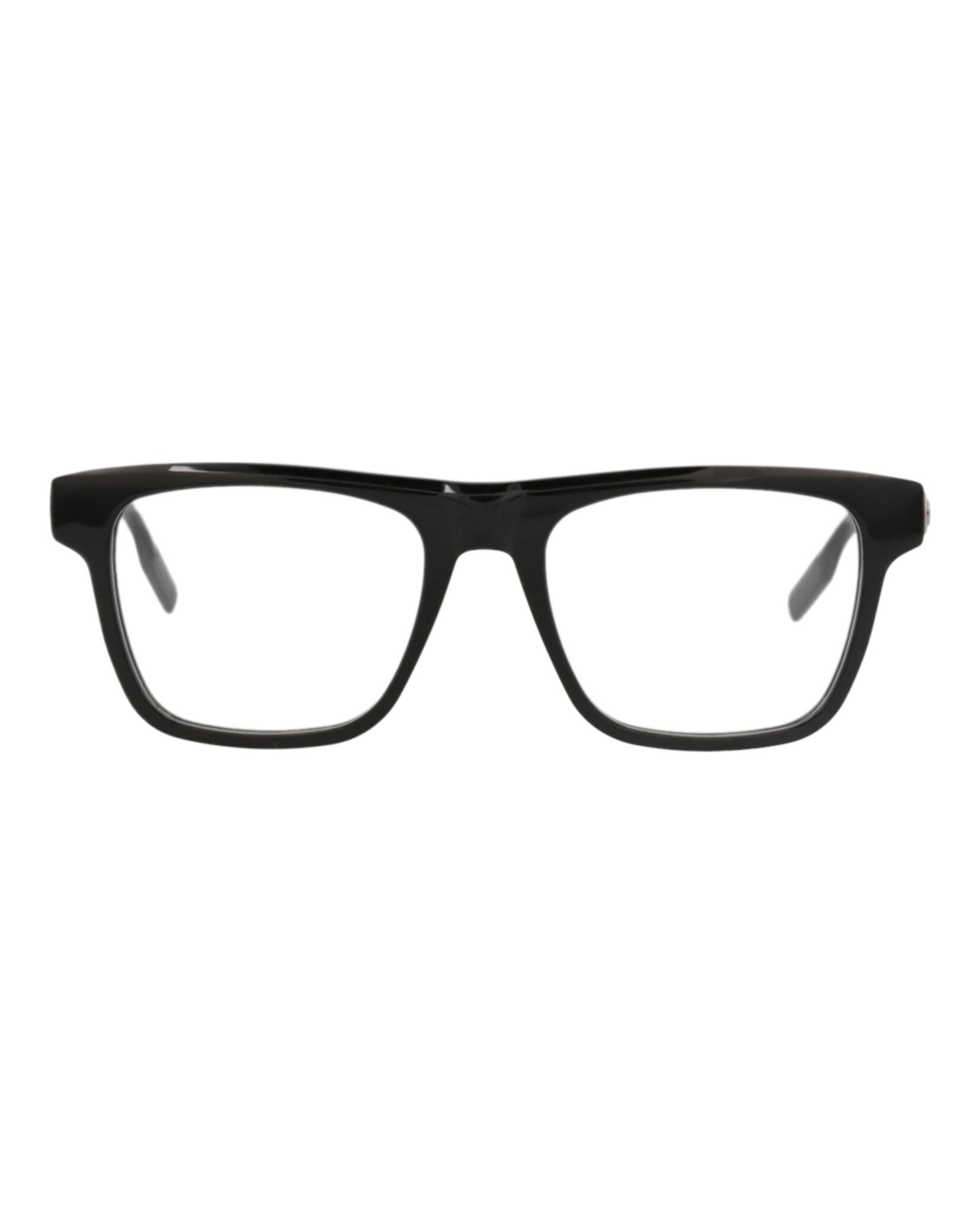 Montblanc Mens Square/Rectangle Black Black Transparent Fashion Designer Eyewear