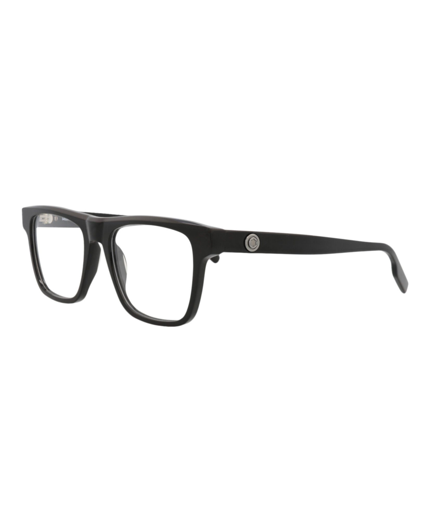 Montblanc Mens Square/Rectangle Black Black Transparent Fashion Designer Eyewear