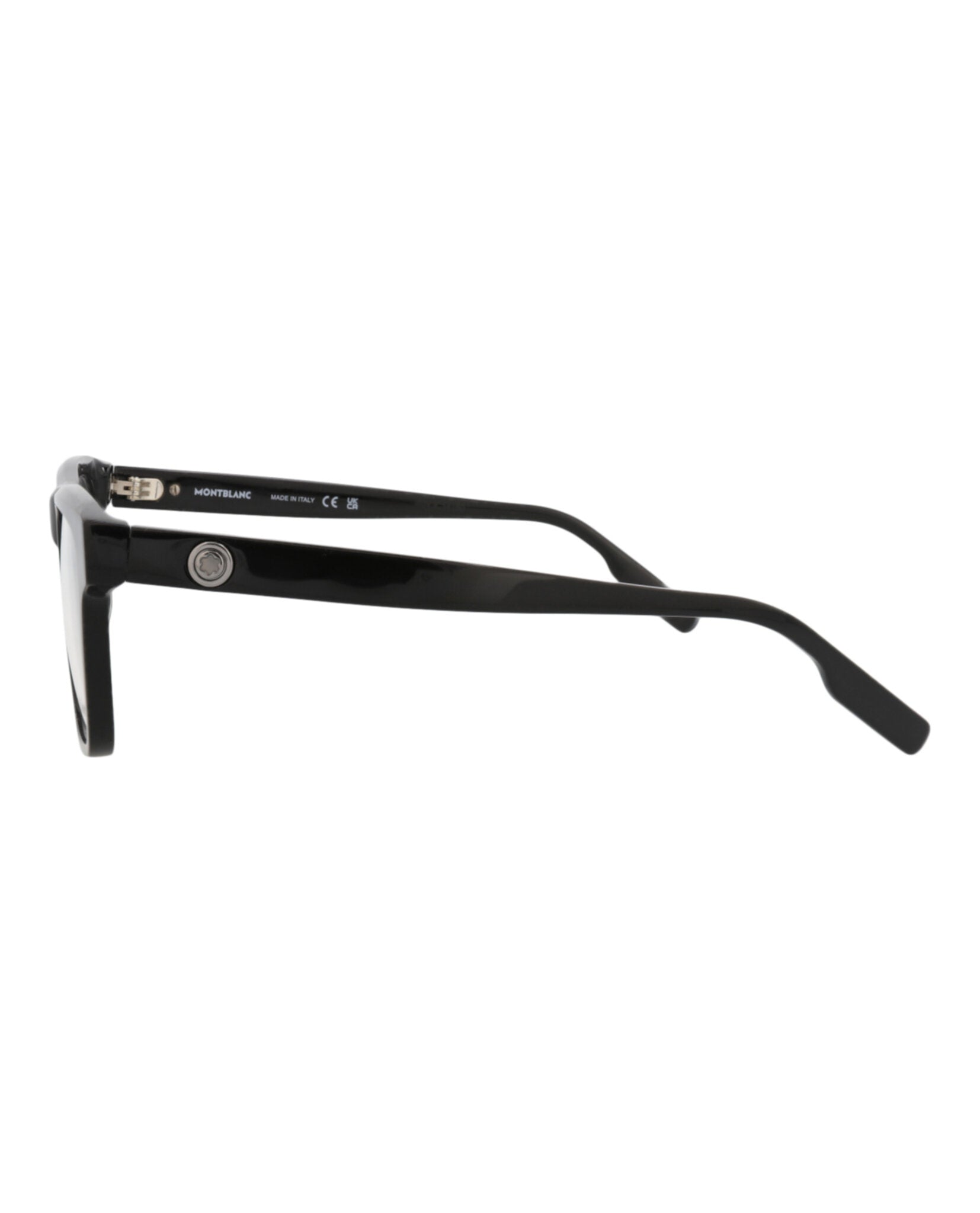 Montblanc Mens Square/Rectangle Black Black Transparent Fashion Designer Eyewear