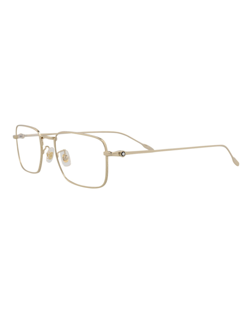 Montblanc Mens Square/Rectangle Gold Gold Transparent Fashion Designer Eyewear