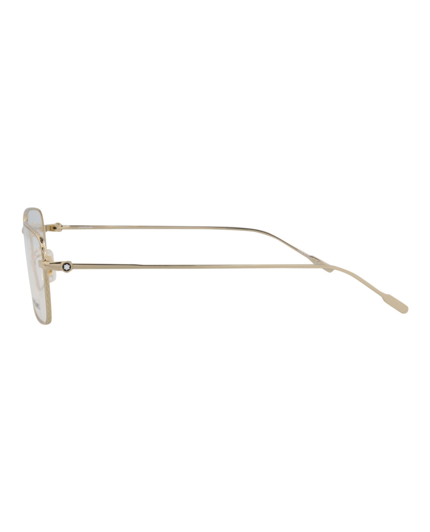Montblanc Mens Square/Rectangle Gold Gold Transparent Fashion Designer Eyewear
