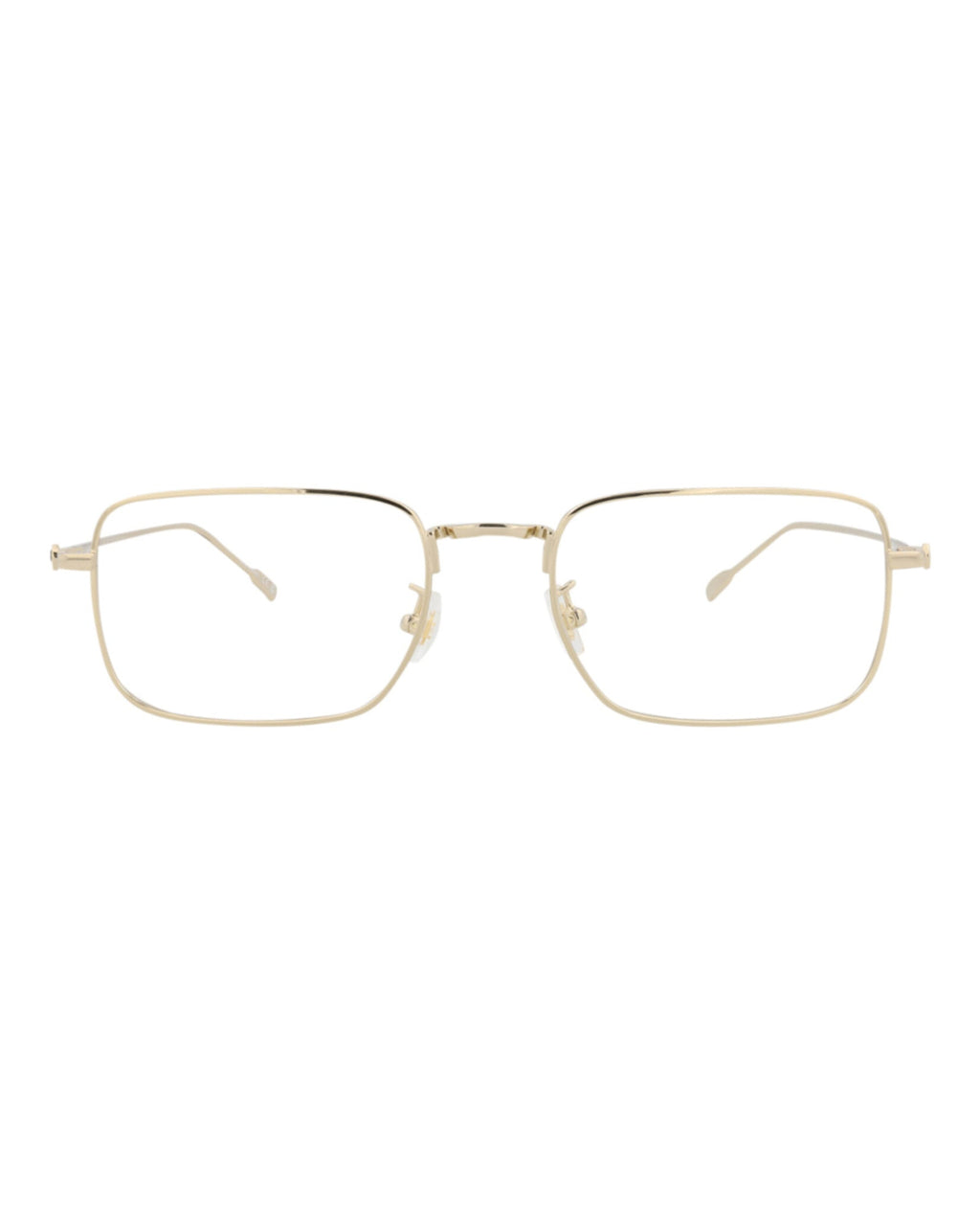 Montblanc Mens Square/Rectangle Gold Gold Transparent Fashion Designer Eyewear