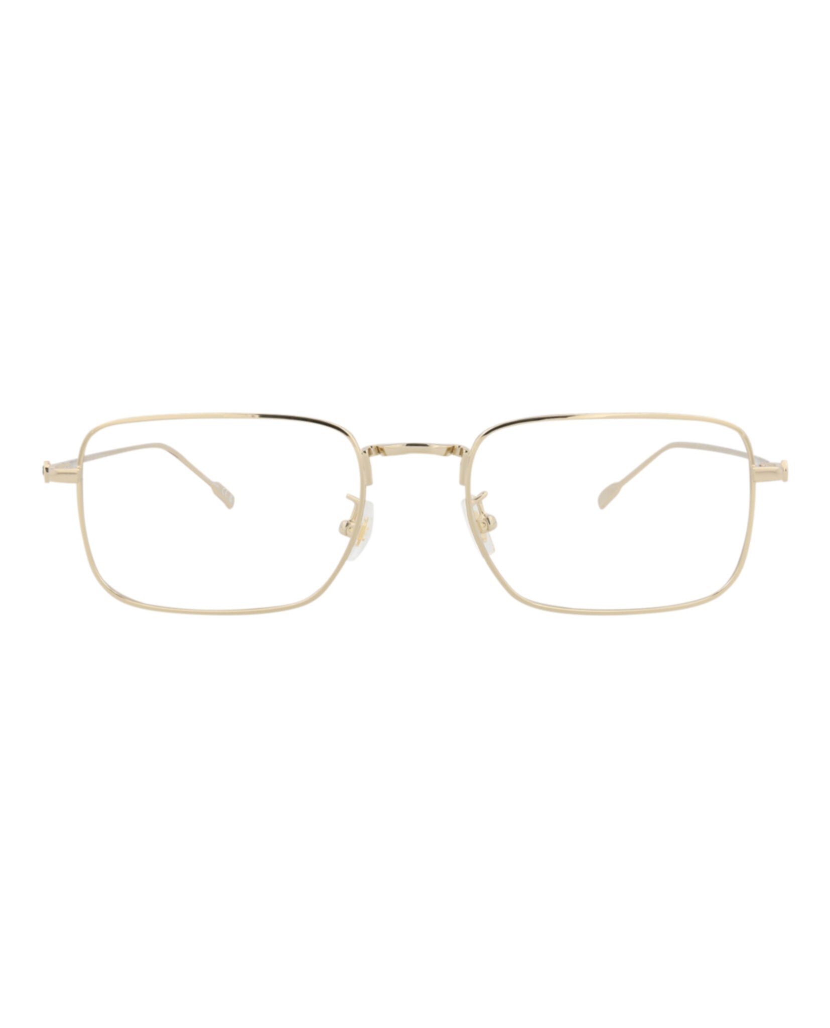 Montblanc Mens Square/Rectangle Gold Gold Transparent Fashion Designer Eyewear
