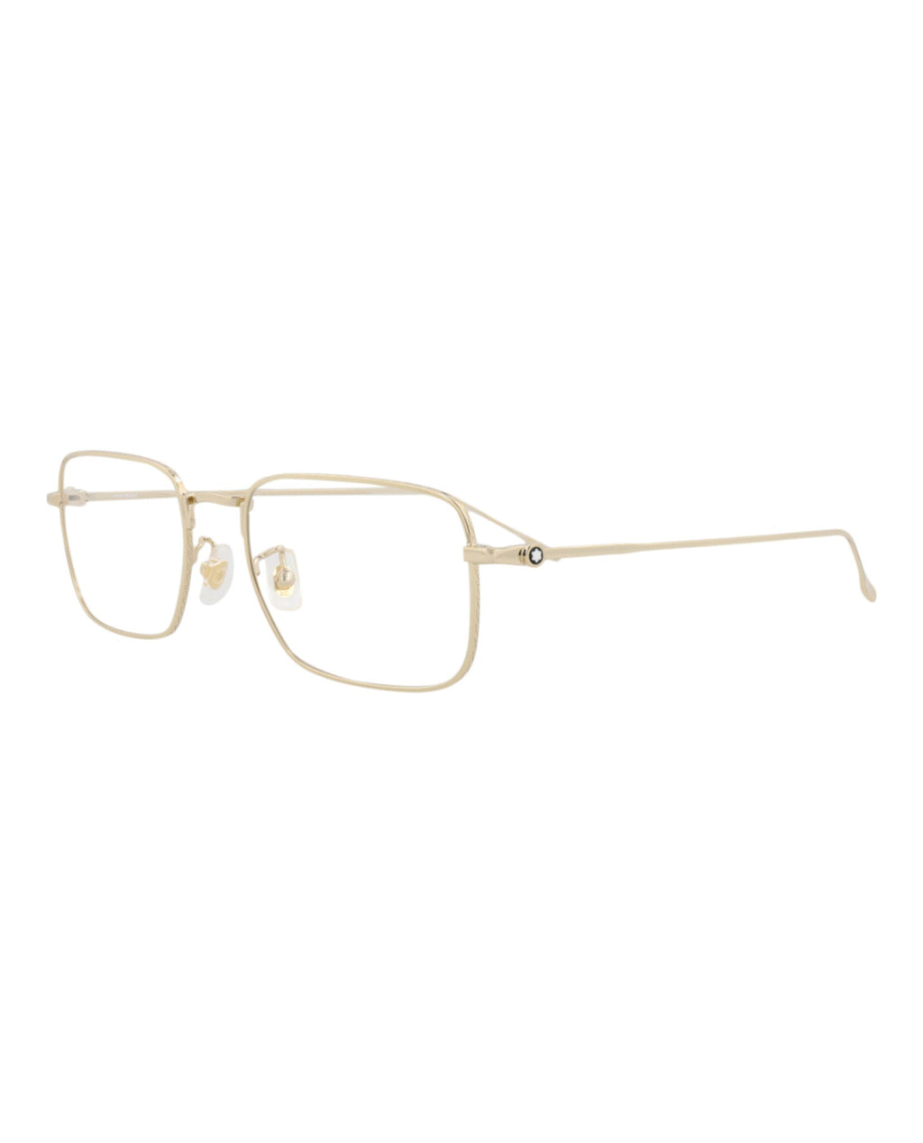 Montblanc Mens Square/Rectangle Gold Gold Transparent Fashion Designer Eyewear