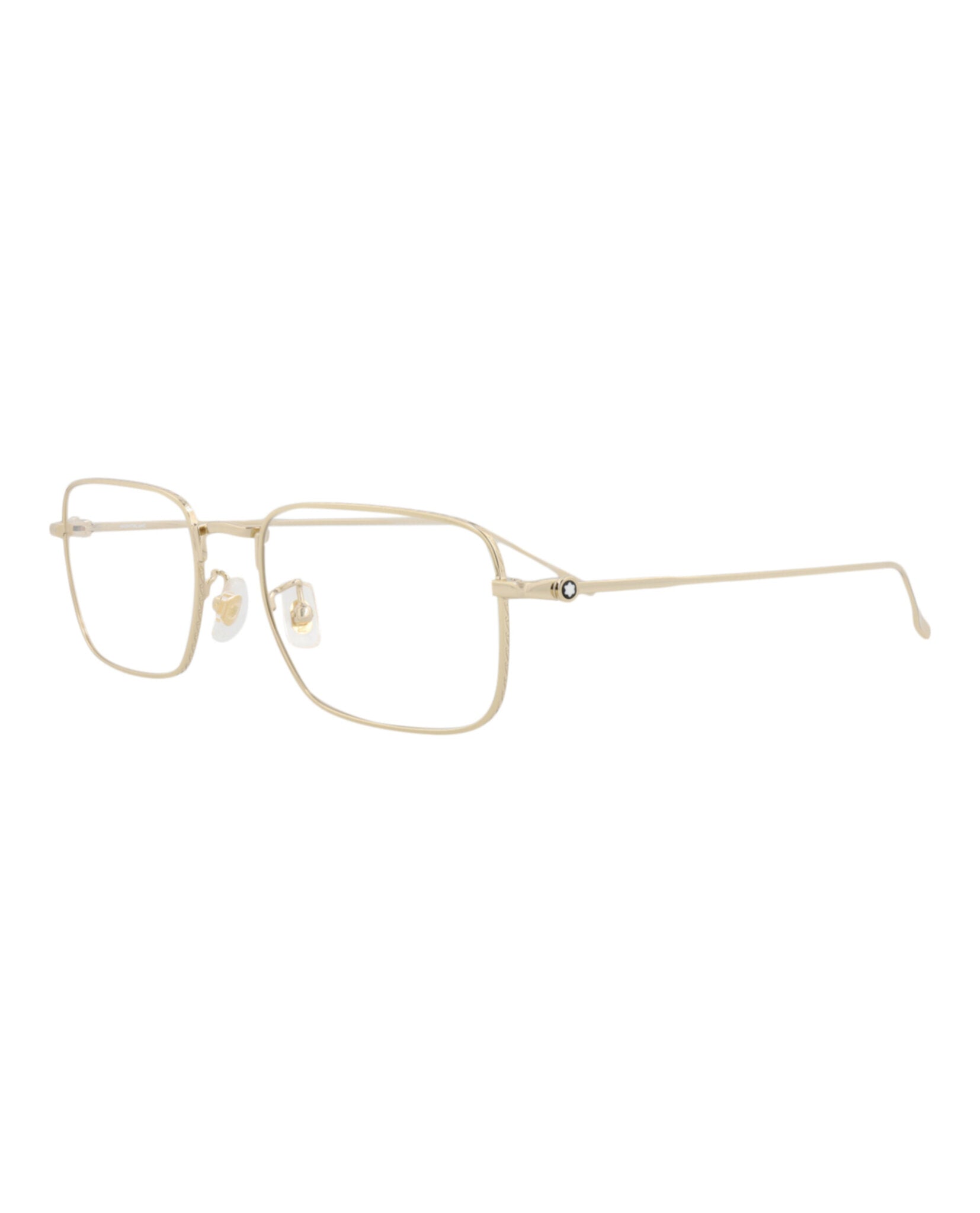 Montblanc Mens Square/Rectangle Gold Gold Transparent Fashion Designer Eyewear