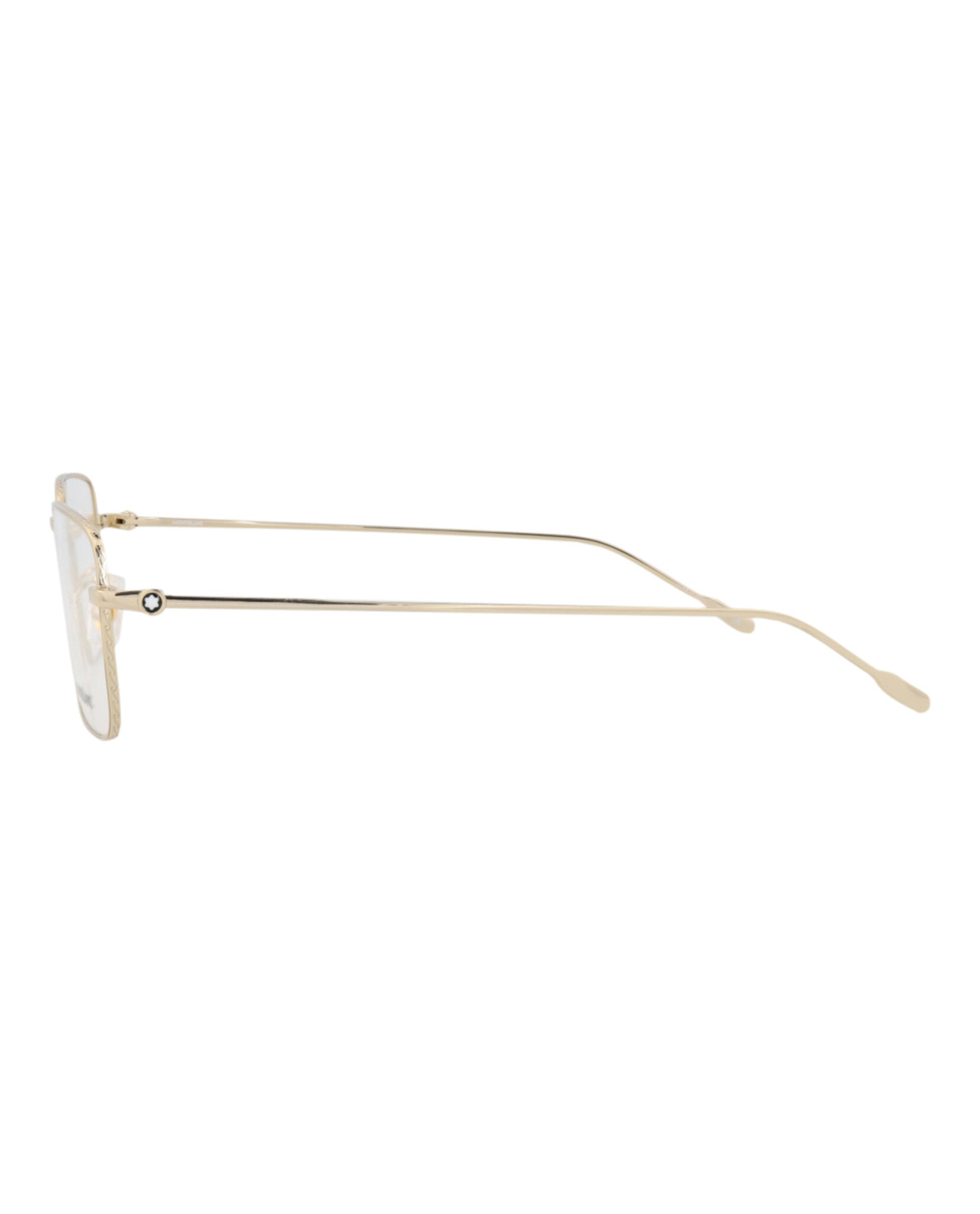 Montblanc Mens Square/Rectangle Gold Gold Transparent Fashion Designer Eyewear