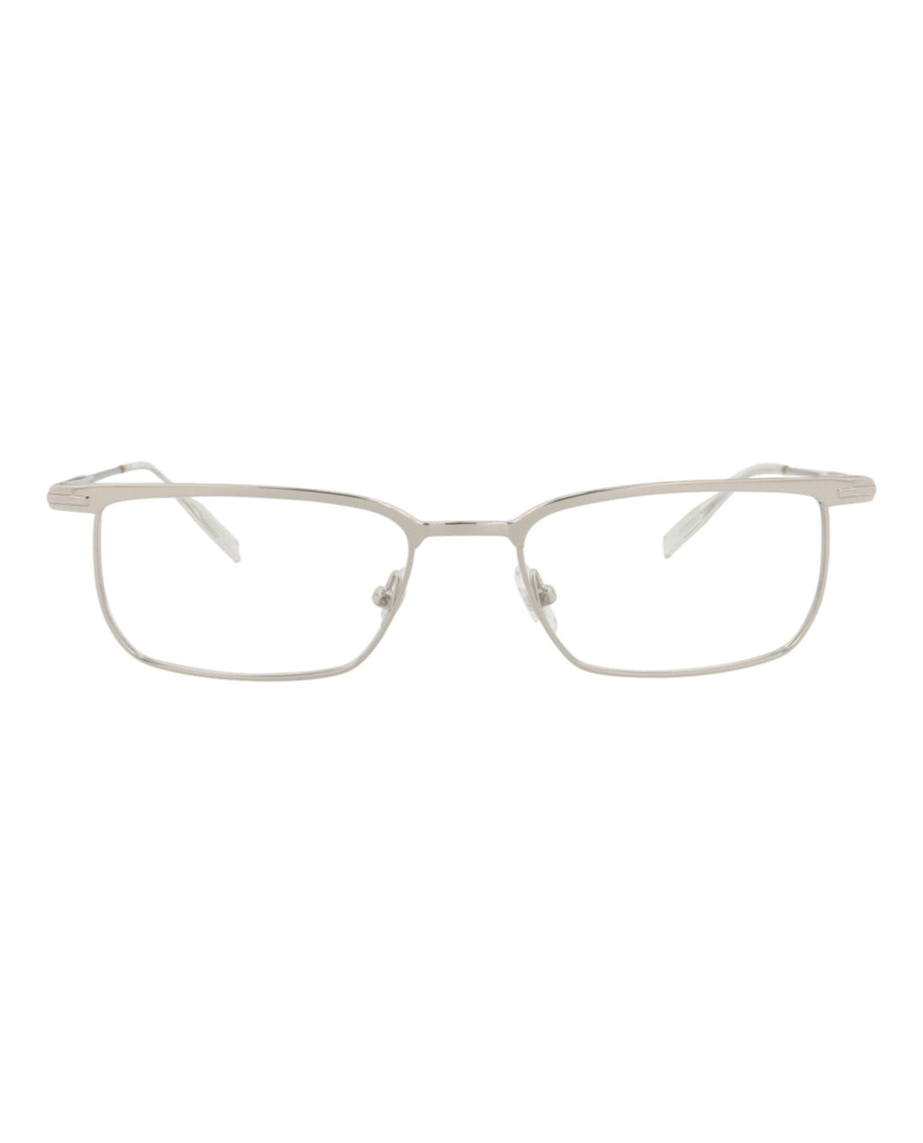 Montblanc Mens Square/Rectangle Silver Silver Transparent Fashion Designer Eyewear