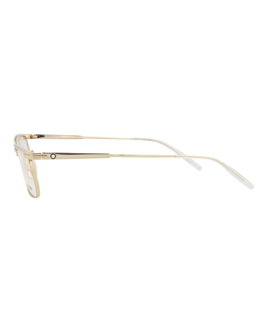 Montblanc Mens Square/Rectangle Gold Gold Transparent Fashion Designer Eyewear