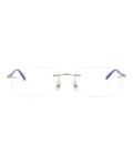 Montblanc Mens Square/Rectangle Silver Blue Transparent Fashion Designer Eyewear